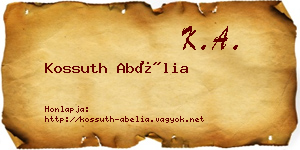 Kossuth Abélia névjegykártya
